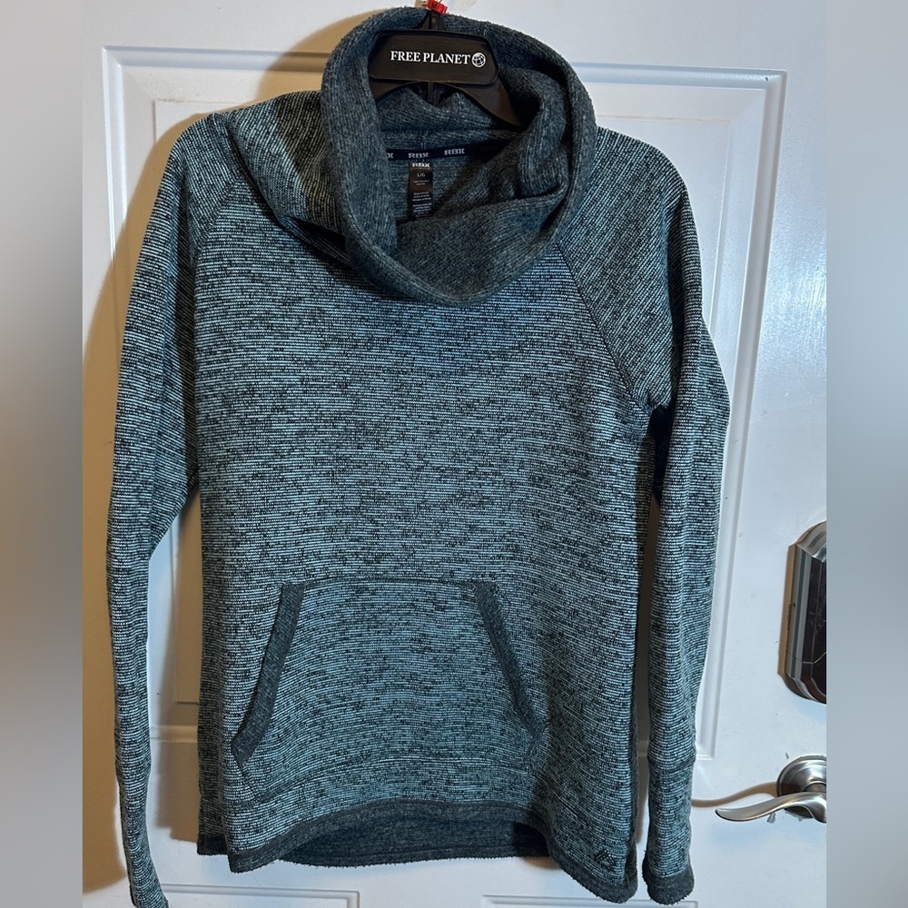 RBX Cowl Neck Sweatshirt Women's Medium Long Sleeve Heathered Blue